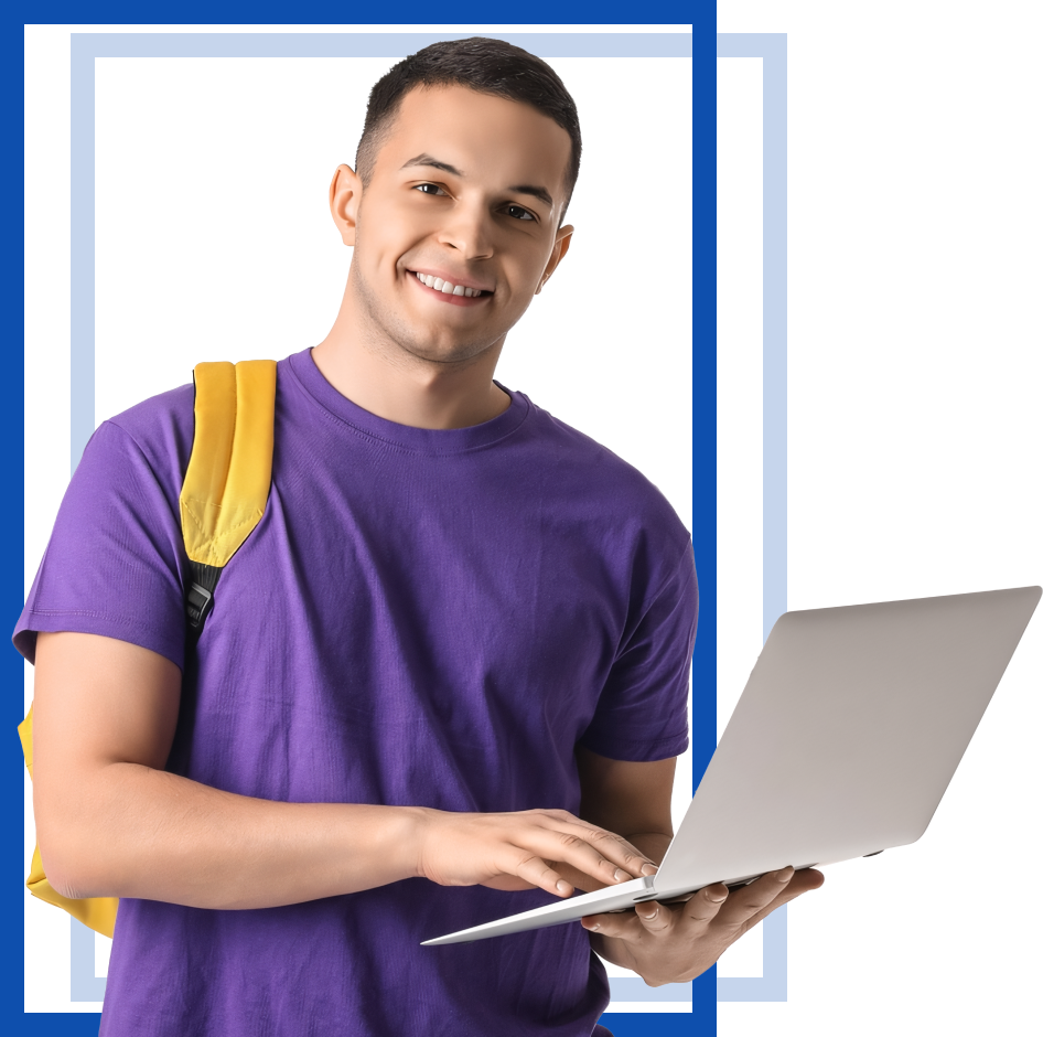 Student with laptop